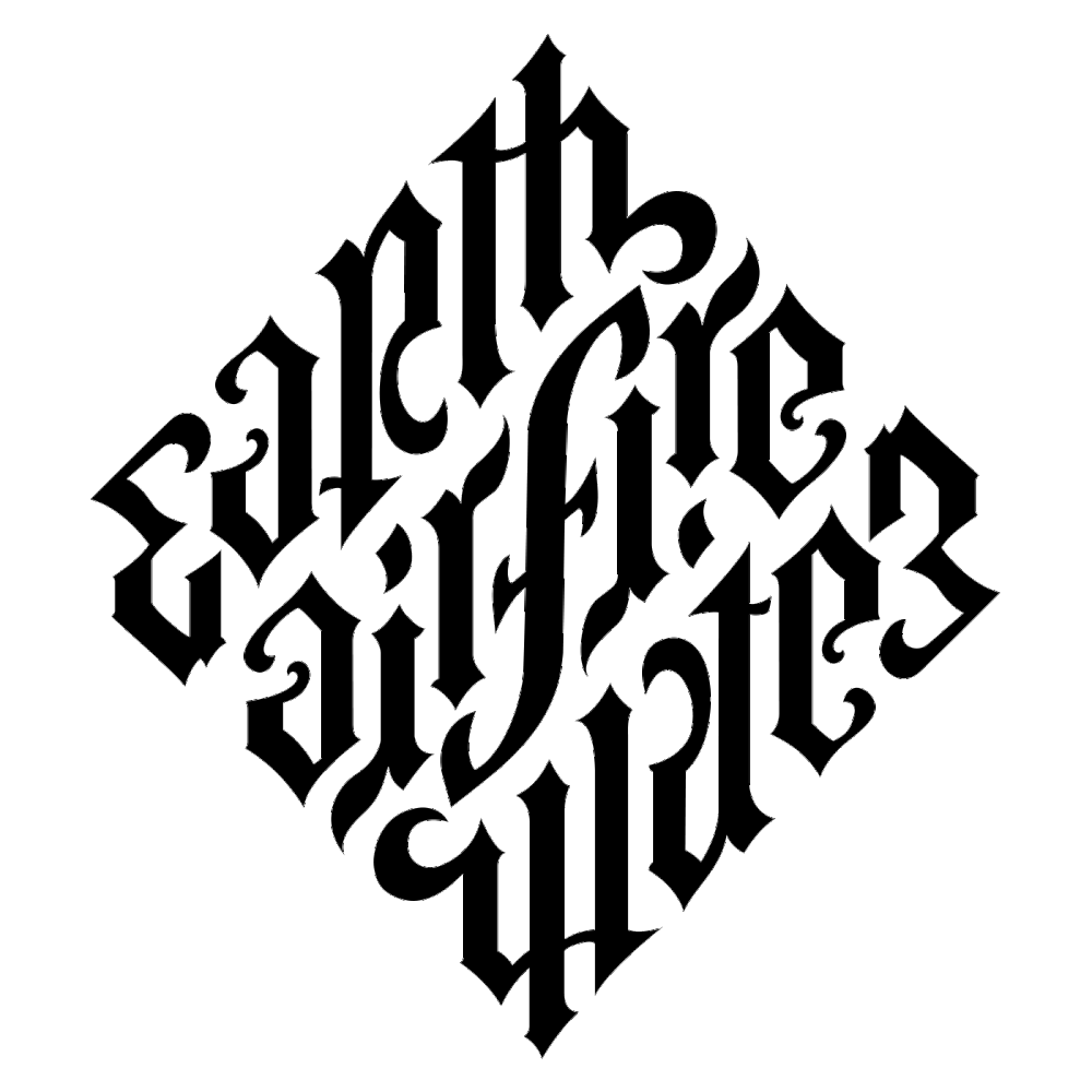 EARTH AIR FIRE WATER ambigram
